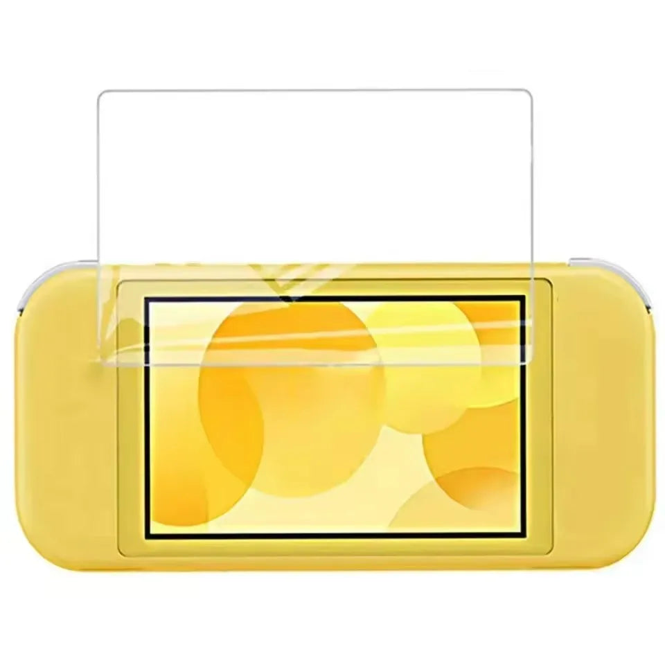 Yellow tempered glass screen protector for a Nintendo Switch console