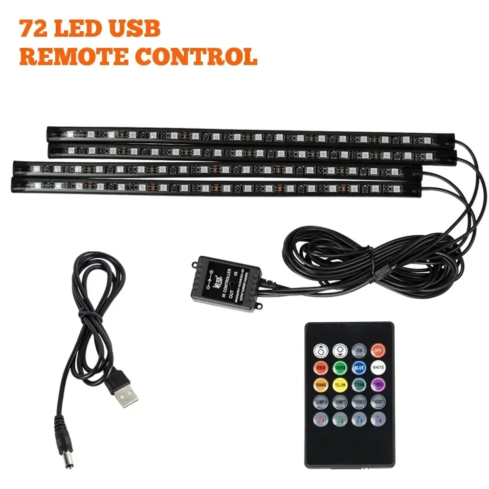 A set of 72 LED USB remote control lights and a handheld remote controller.