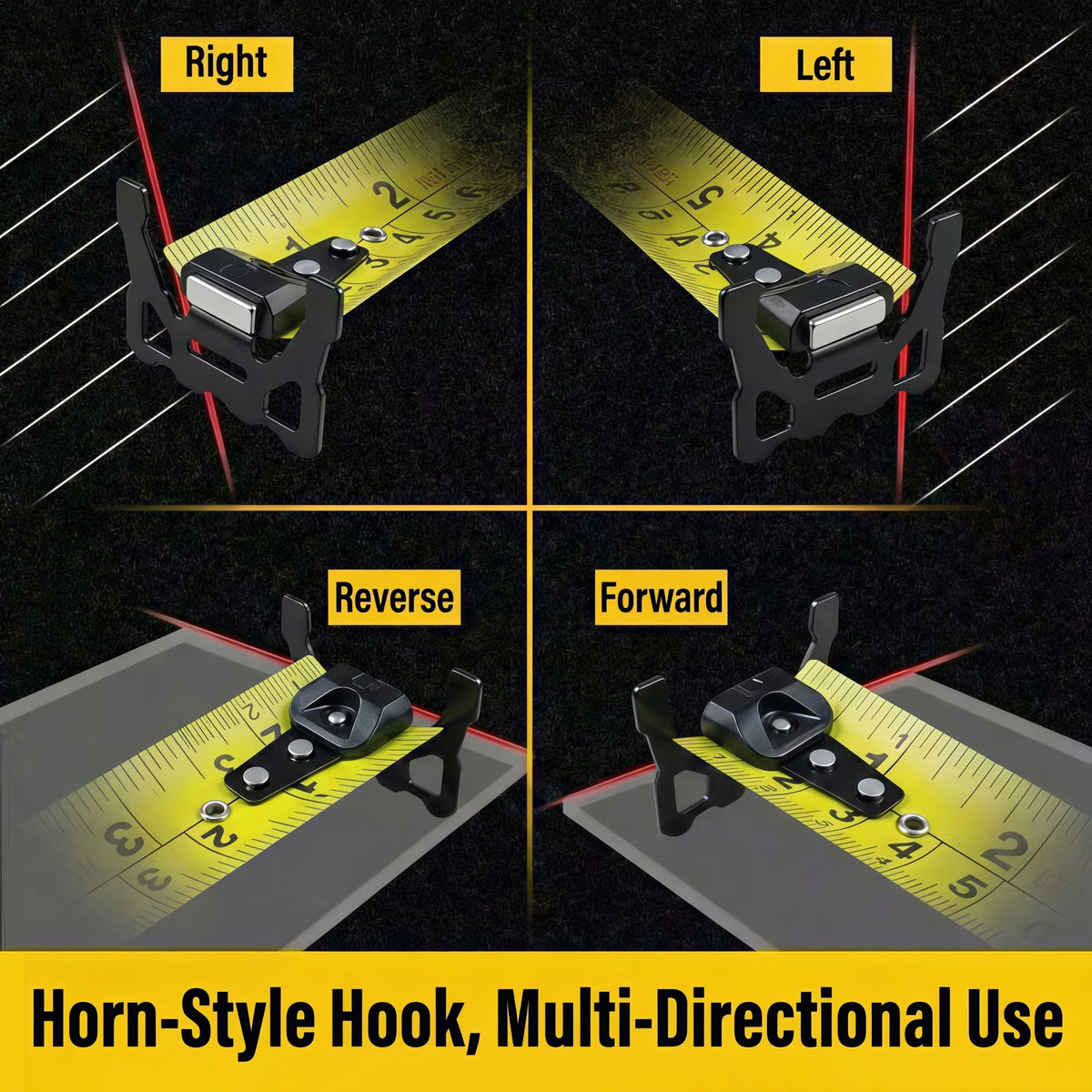 Professional 8m/26ft Tape Measure with Magnetic Hook and Belt Clip