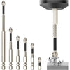 A set of twelve magnetic screwdriver bits with non-slip designs displayed against a white background.