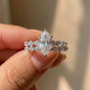 Bague en argent sterling 925 avec zircon taille marquise