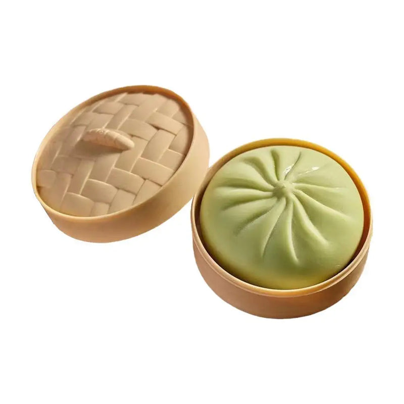 Dumpling Squishy Toy with Mini Steamer Basket