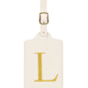 Personalized Embroidered Leather Luggage Tag with Letter Initial