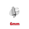 A silver rolled hemmer foot with a 6mm size marking.