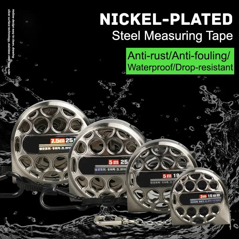 Stainless Steel Retractable Tape Measure – Anti-Corrosion, Easy-Read, Ideal for Woodworking