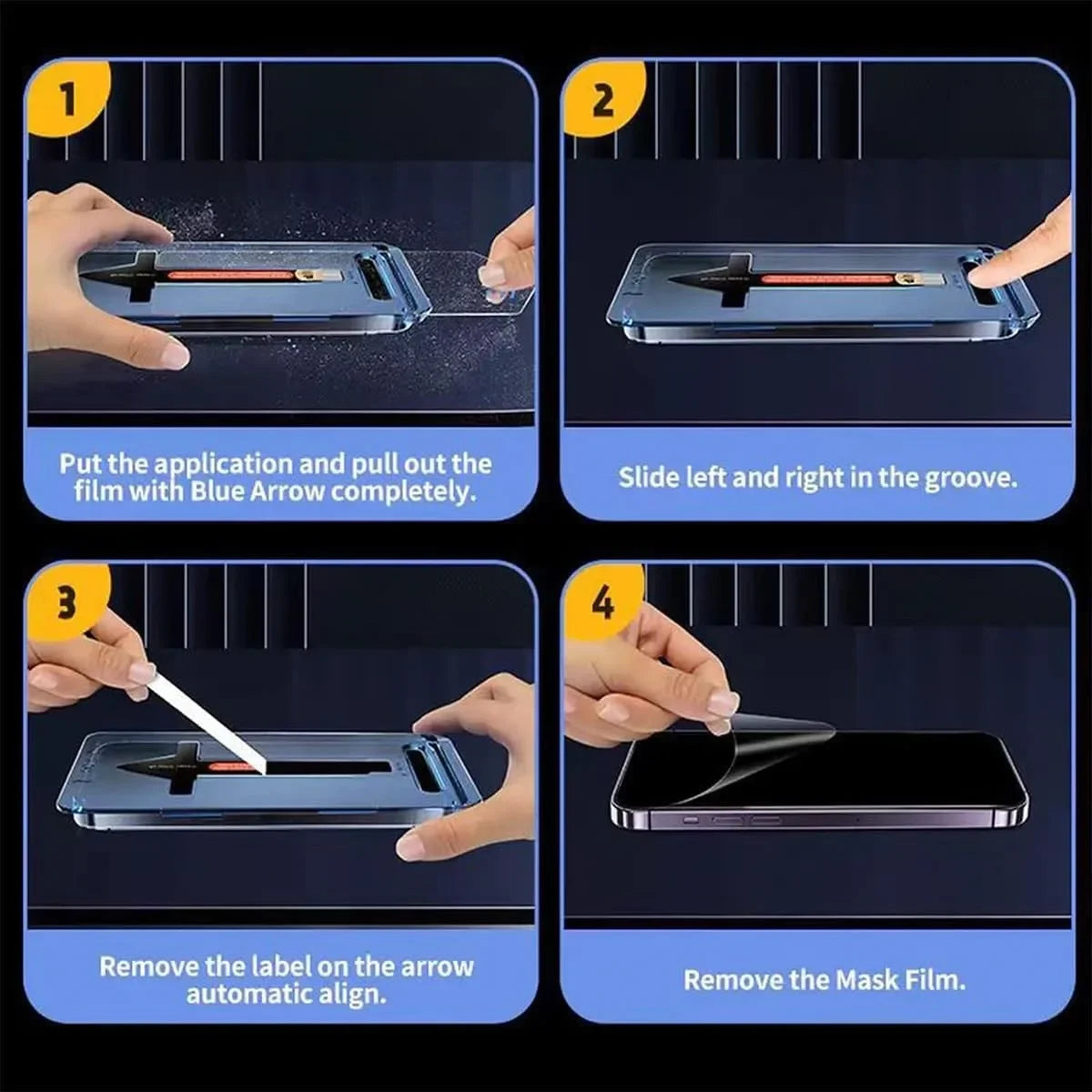 2-Pack Tempered Glass Screen Protector for iPhone with Auto Dust-Elimination Install