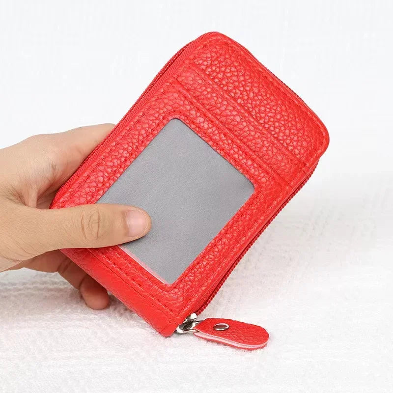 Compact Zippered PU Wallet with Multiple Card Slots