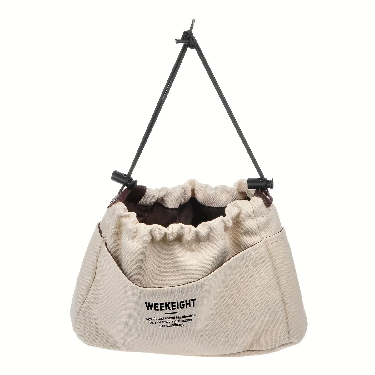Drawstring Canvas Travel Organizer with Multiple Pockets
