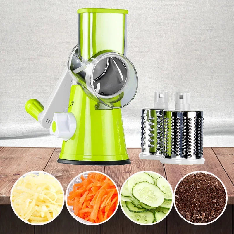 Manual Rotary Vegetable Slicer & Cheese Grater