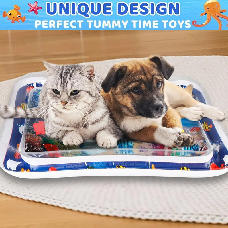 Ocean-Themed Inflatable Water Play Mat for Pets