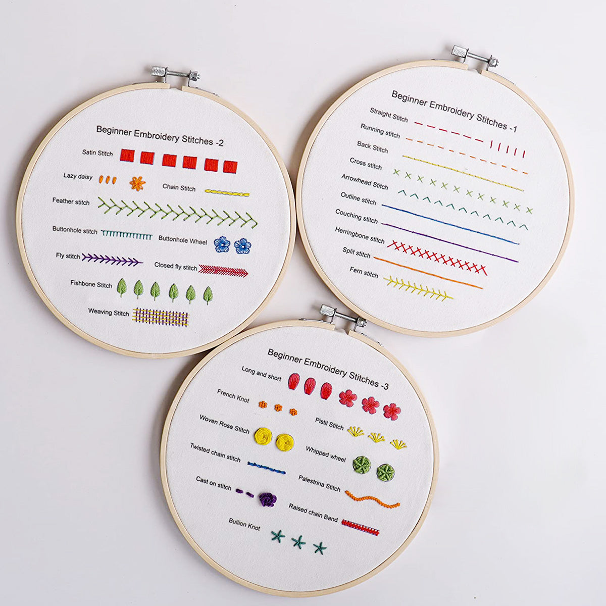Embroidery Stitch Practice Kit with 30 Stitches for Beginners