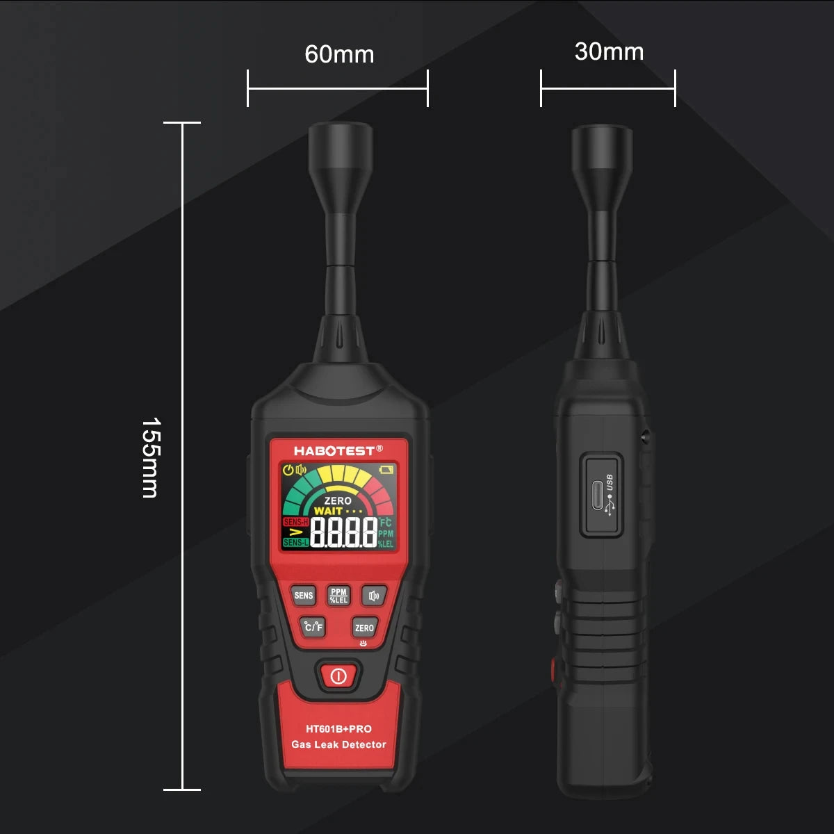 Portable Combustible Gas Leak Detector with Flexible Probe