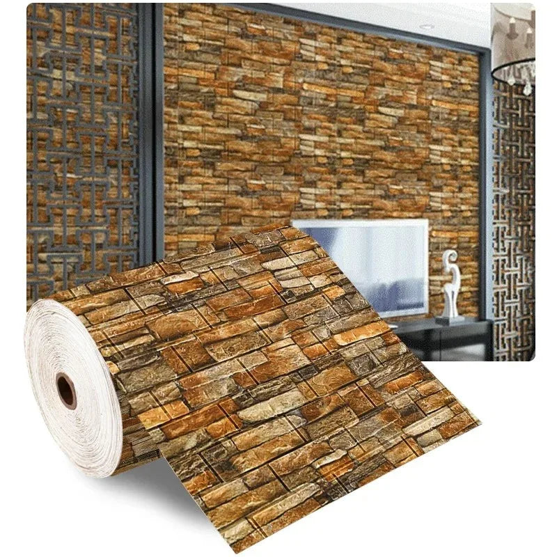 3D Self-Adhesive Brick Wall Panels