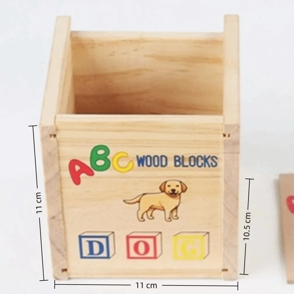 Wooden Alphabet Stacking Blocks Learning Toy