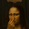 Mona Lisa Funny Bathroom Wall Art Canvas Print