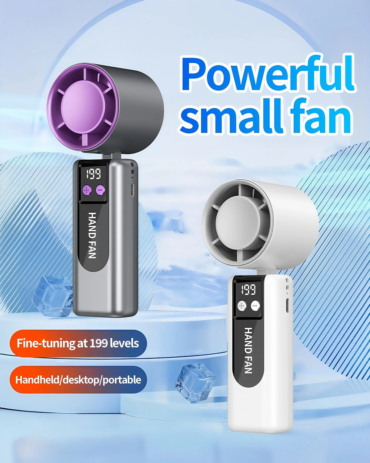 Foldable Turbo Fan with 200 Speed Settings