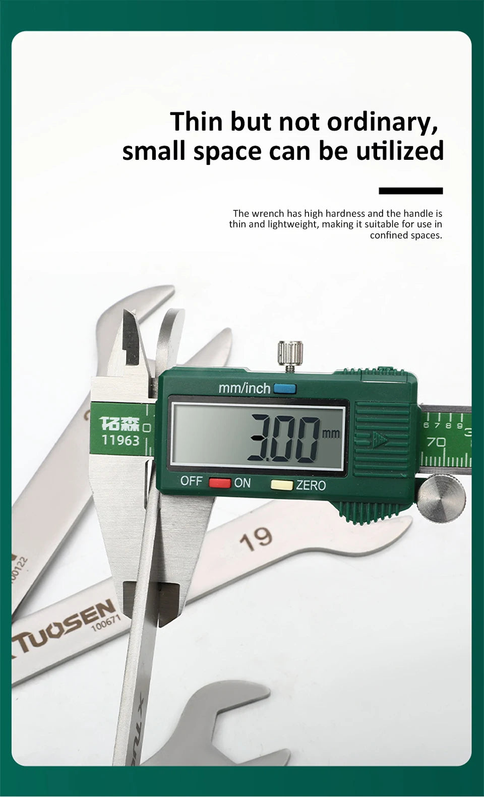 Ultra-Thin Dual-End Open Wrench for Tight Spaces