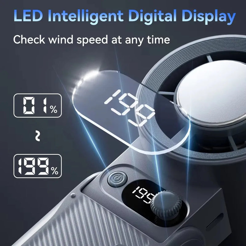 Foldable 3-in-1 Handheld Fan with Digital Display