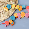 Wooden Lacing Beads Set for Kids with Animal, Fruit, Letter & Number Shapes