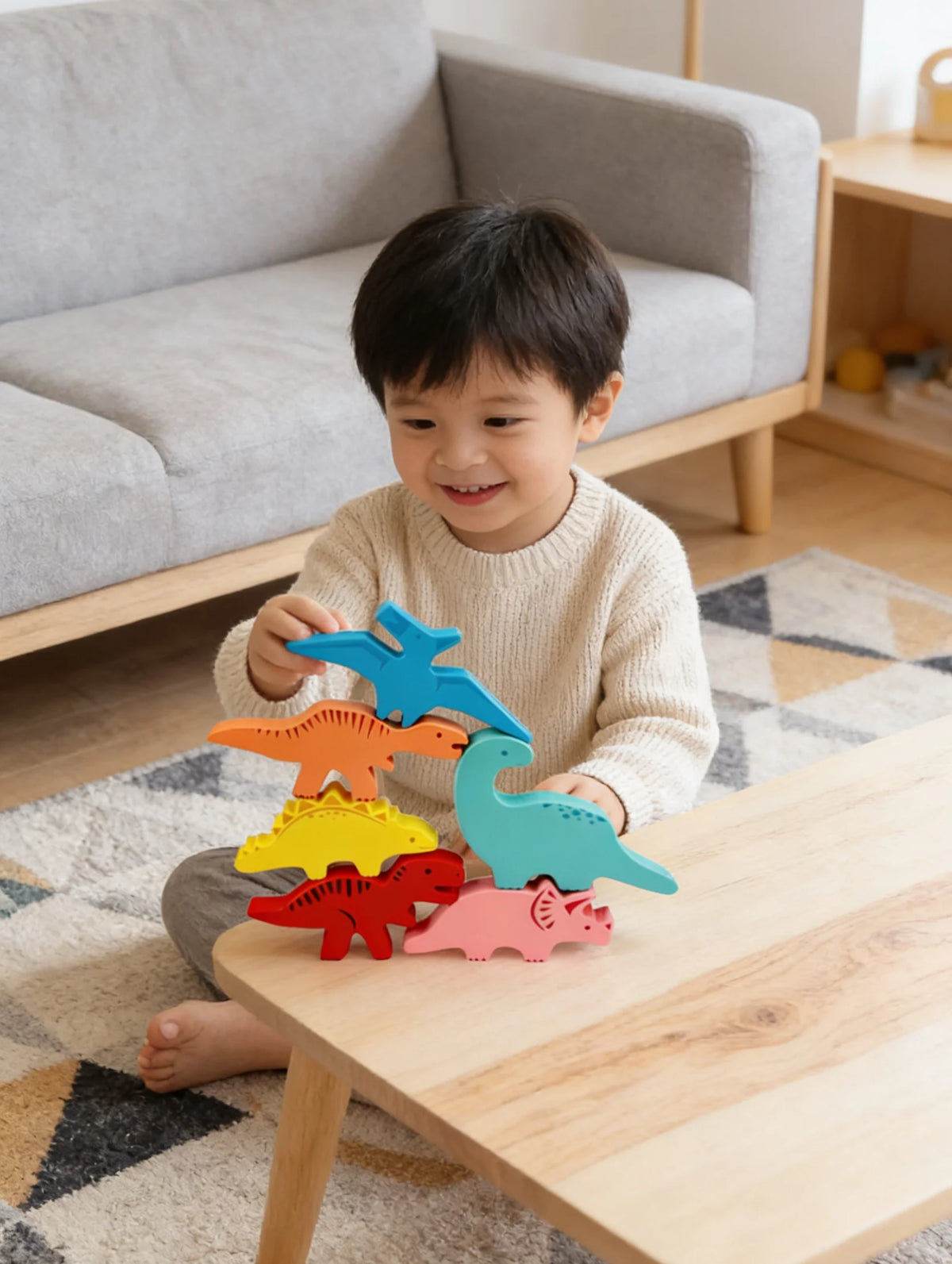 Wooden Dinosaur Stacking Game for Kids