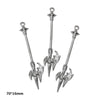 A set of 16 gun-shaped charms for DIY jewelry making in silver metal.