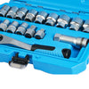 17-Piece Pass-Through Socket Set with Reversible Ratchet