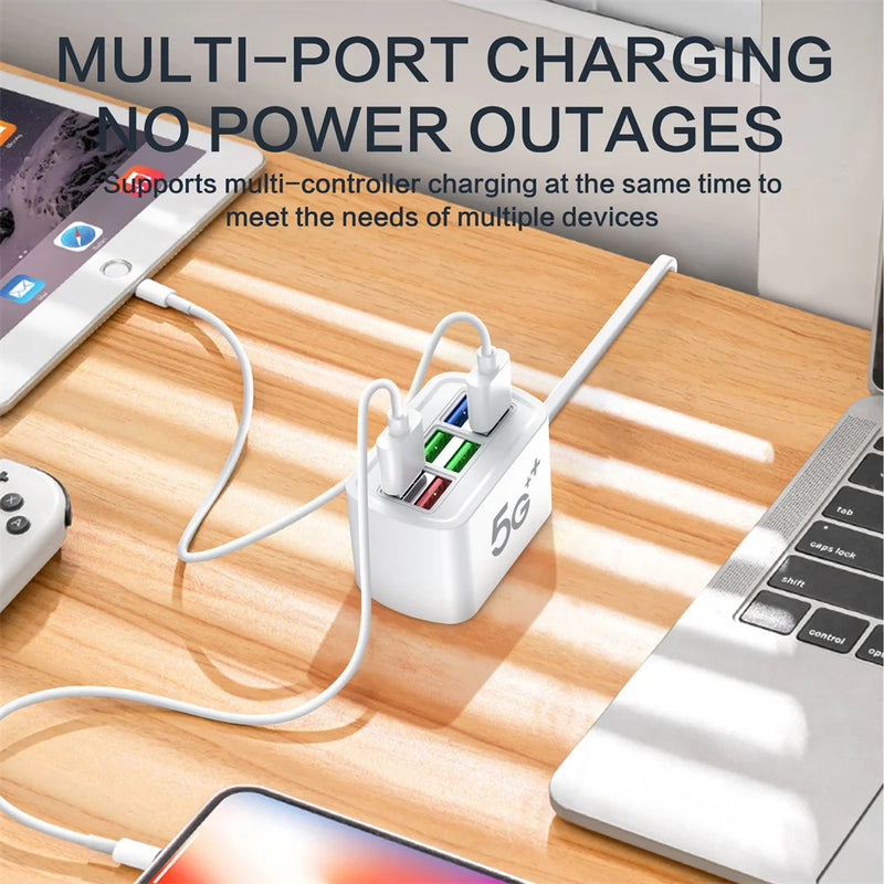 USB-Ladehub mit Steckdose für den Schreibtisch