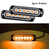 Two yellow LED strobe side marker lights are shown, with one light illuminated and casting an orange glow.