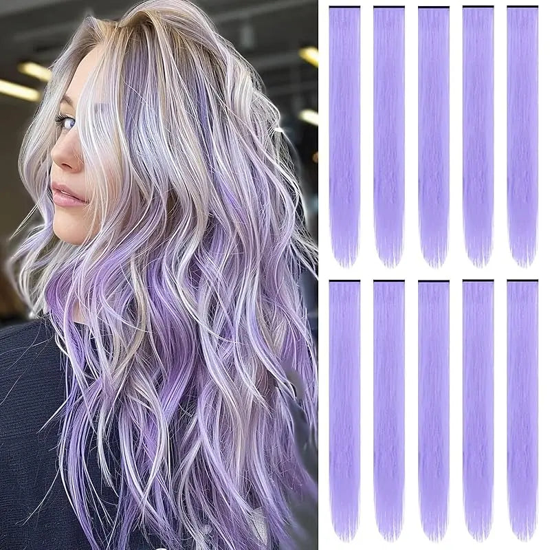 Extensiones de Cabello con Clips Arcoíris