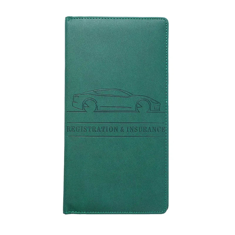 Leather Car Document Organizer with Card Holder