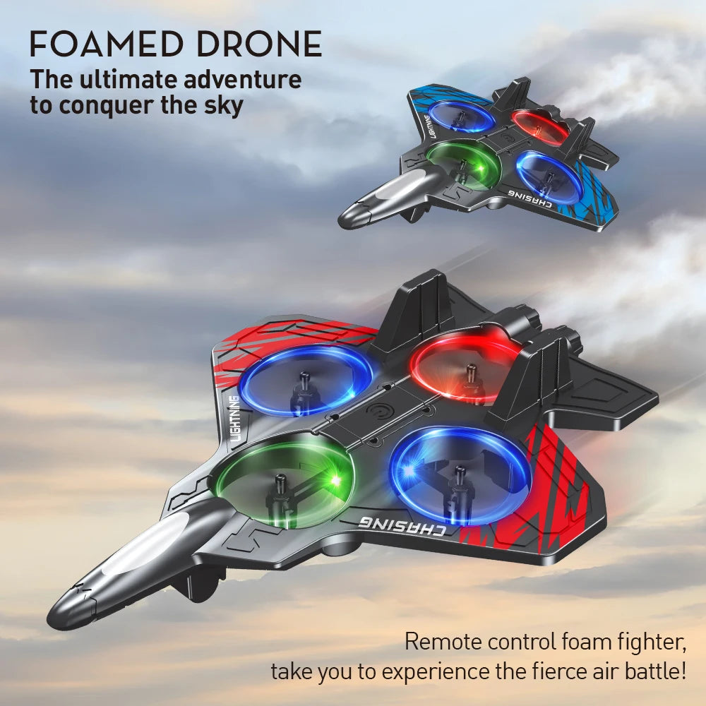 Stunt Foam Glider Drone with LED Lights and Intelligent Hover