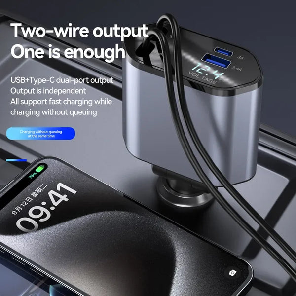 Chargeur allume-cigare multi-ports haute puissance