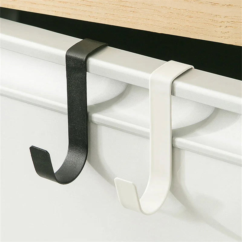 Stainless Steel Over-the-Door Hooks for Kitchen and Bathroom Storage