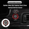 A close-up of a Spider Web car engine start stop switch button cover for automotive interior.