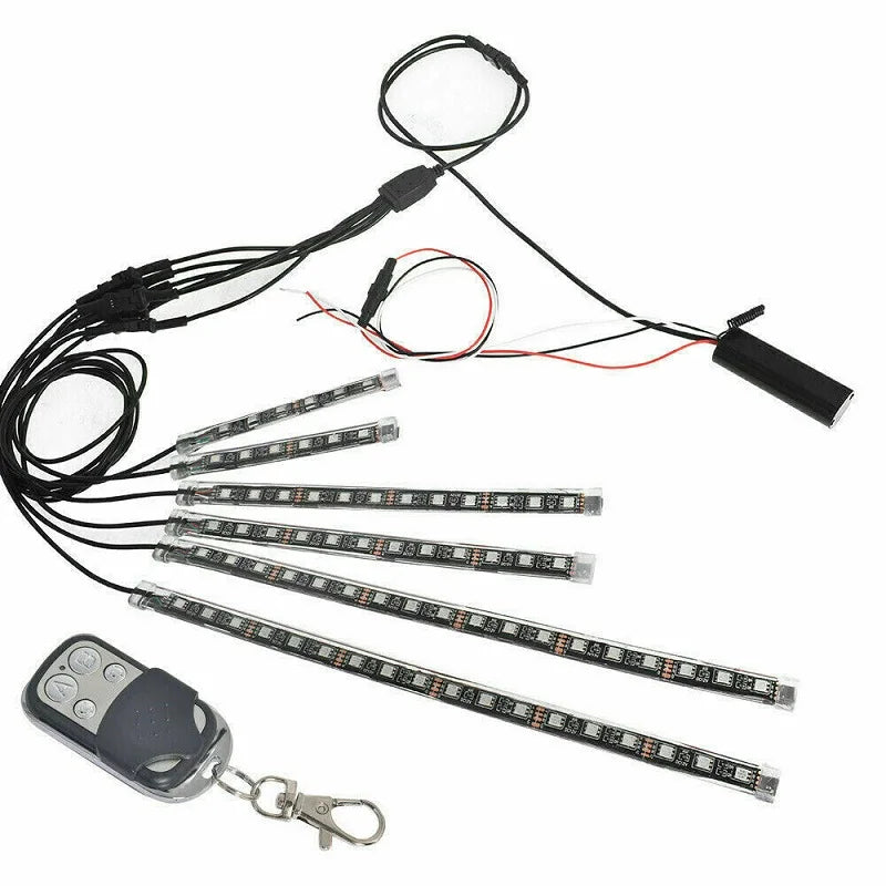 RGB Motorcycle Under-Glow LED Light Kit with Remote