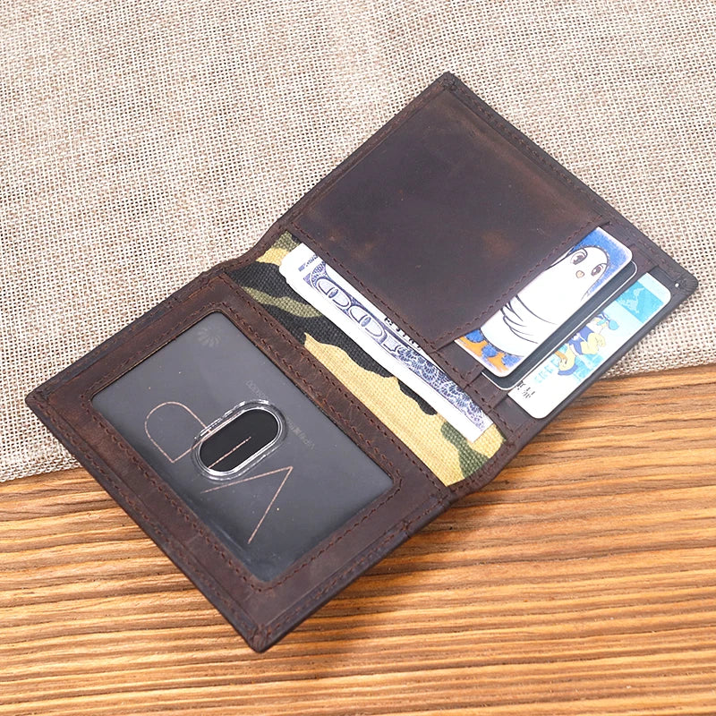 Vintage Slim Leather Card Holder Wallet for Men