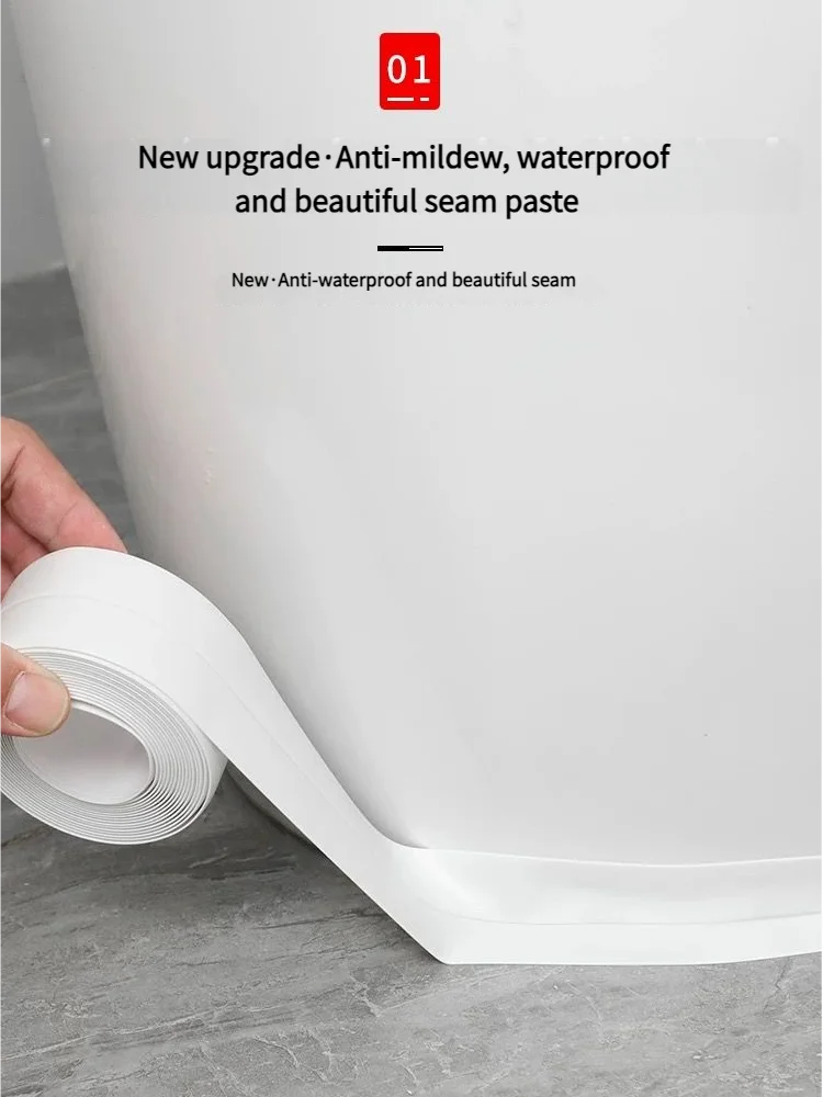 Self-Adhesive Waterproof Caulk Tape for Bathroom & Kitchen Sealing