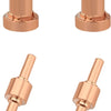 A set of six plasma cutter torch replacement tips in a rose gold finish.