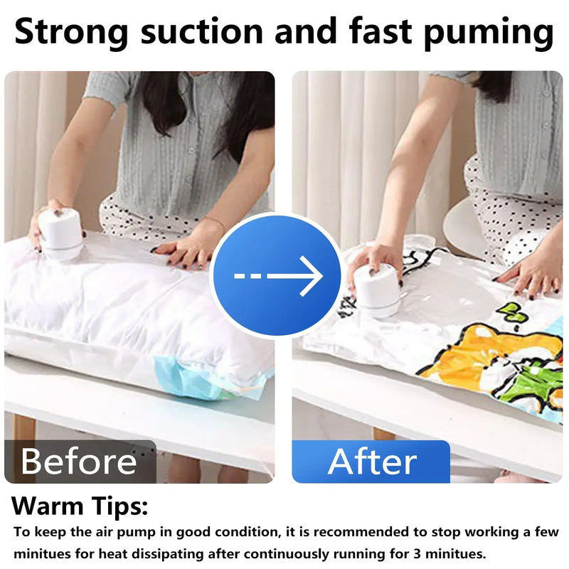 Compact Electric Vacuum Pump for Storage Bags