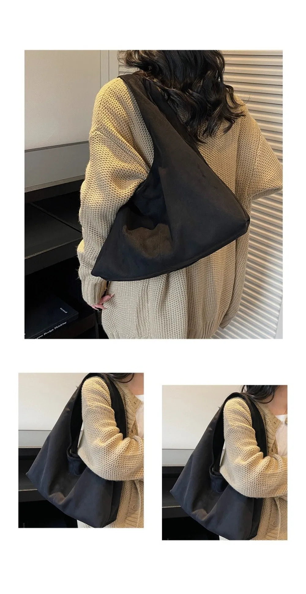 Retro Suede Shoulder Bag with Large Capacity