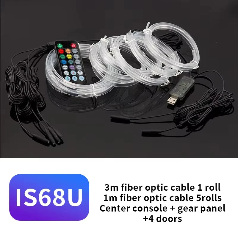 3m fiber optic cable 1 roll and 1m fiber optic cable 5 rolls for a center console and gear panel.