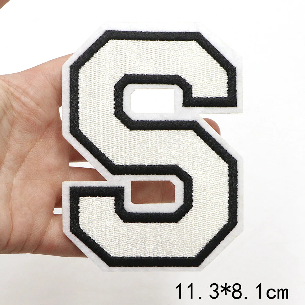 Large White Letter Patch for DIY Clothing Customization