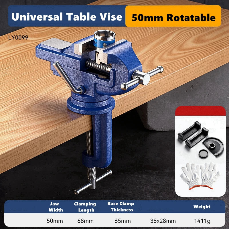 360° Swivel Clamp-On Table Vise for Workbench