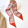 Floral Print Silk Hair Scarf for Women – Long Ribbon Headband