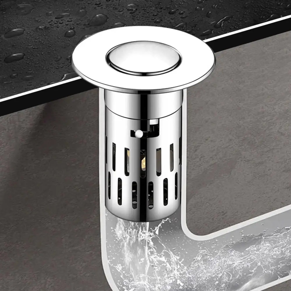 Brass Sink Drain Strainer with Removable Hair Catcher