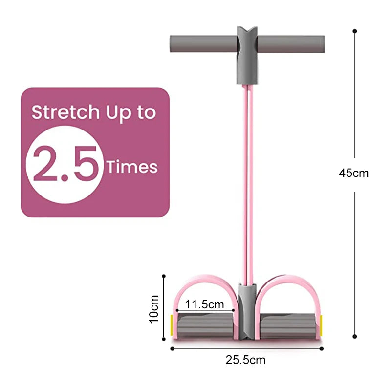 4-Tube Resistance Pull Rope with Foot Pedals