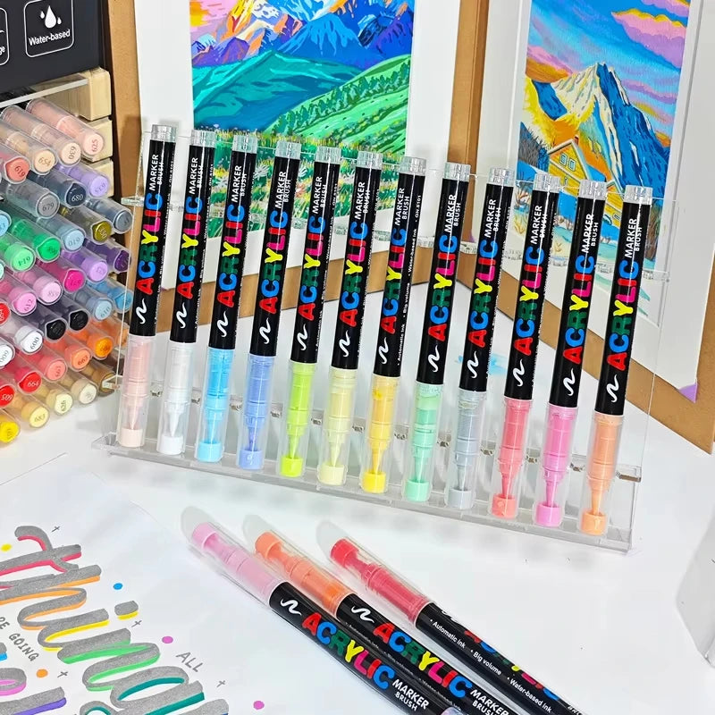 Rotuladores de pintura acrílica con puntas de pincel