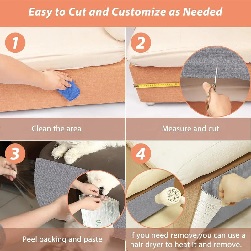 Alfombrilla Adhesiva para Rascar de Gatos - Protección para Muebles