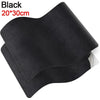 Black self-adhesive leather repair tape measuring 20 by 30 centimeters
