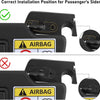 Diagram showing the correct and incorrect installation positions for a passenger's side airbag in a vehicle interior.